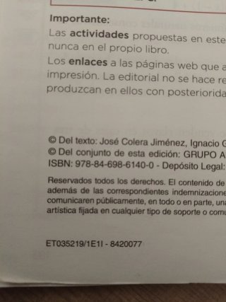 Libro matemáticas 1°ESO del primer trimestre.