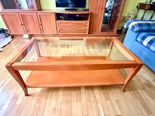 Mesa de centro madera y cristal
