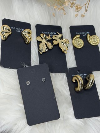 Lote 6 pares pendientes dorados nuevos