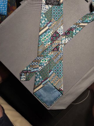 Cravatta vintage fantasia geometrica patchwork
