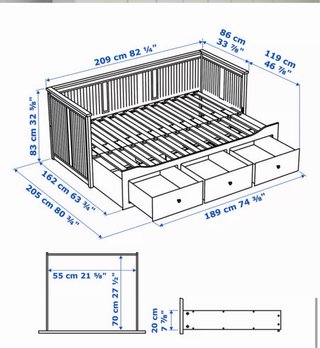 Cama nido Ikea blanca con cajones