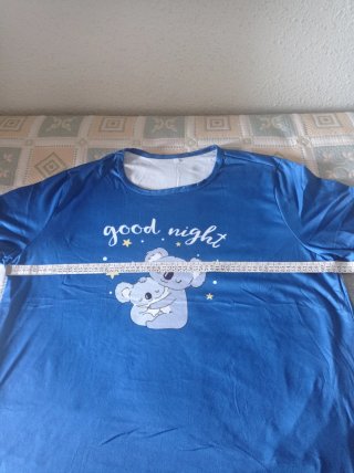 Pijama Mujer Manga Corta Azul Talla XXL