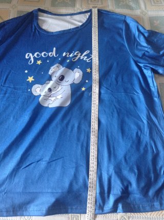 Pijama Mujer Manga Corta Azul Talla XXL