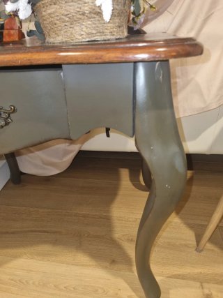 Mesita auxiliar vintage madera y metal