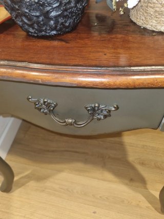 Mesita auxiliar vintage madera y metal