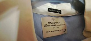 Camisa azul y blanca mujer