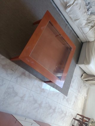 Mesa de centro madera y cristal
