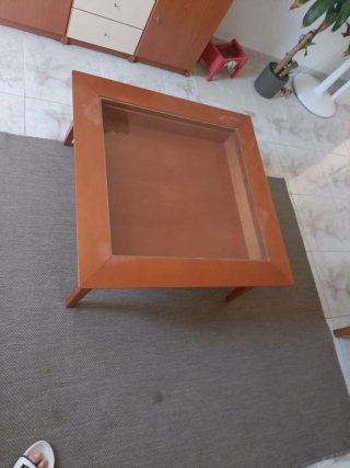 Mesa de centro madera y cristal