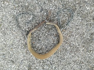 Cintura con catena in cuoio e metallo