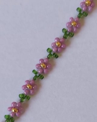 Pulsera Fairy Rosa Morado y Verde. Bisutería.