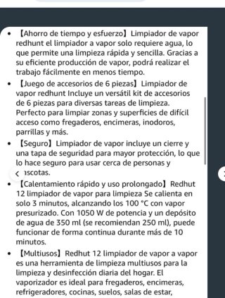 Limpiador a vapor REDHUT 1050W