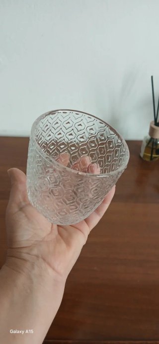 Bicchiere in vetro decorato