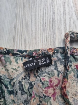 Mono Corto Estampado Flores Fruncido