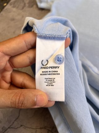 Polo Fred Perry Vintage Raya Azul Blanco