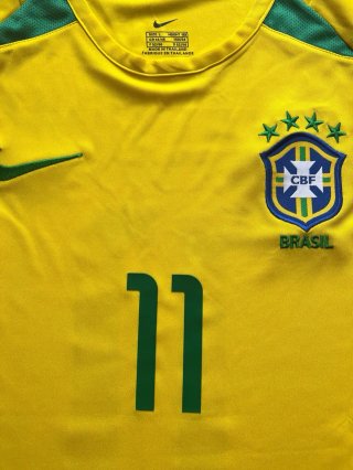 Camiseta Fútbol Retro Ronaldinho 11 Brasil XL