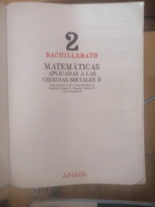 Matemáticas aplicadas a las Ciencias Sociales I...