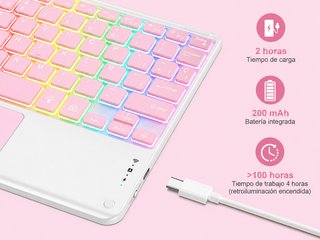 Teclado Bluetooth Touchpad Español Retroiluminado