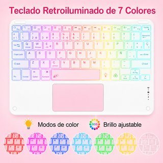Teclado Bluetooth Touchpad Español Retroiluminado
