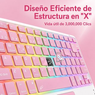 Teclado Bluetooth Touchpad Español Retroiluminado