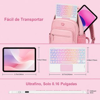 Teclado Bluetooth Touchpad Español Retroiluminado