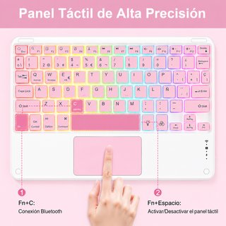 Teclado Bluetooth Touchpad Español Retroiluminado