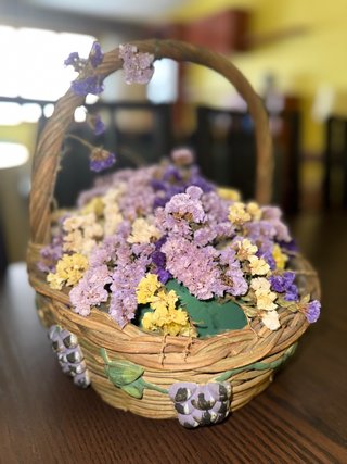 Cesta Decorativa Flores Secas