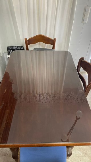 Mesa de cocina madera y cristal