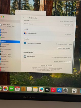 MACBOOK PRO 2018 15'' I7/16/512