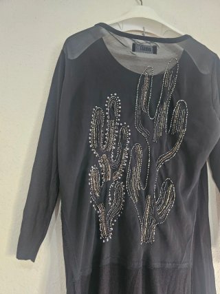Diesel Camiseta Negra Talla M Cactus Bordado