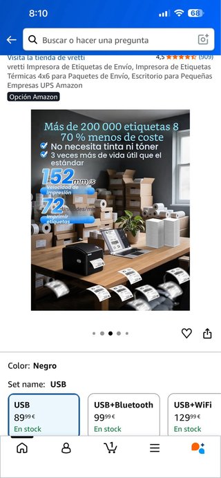 Impresora de Etiquetas vretti 4x6 USB