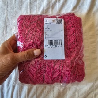 Top de tirantes tejido rosa