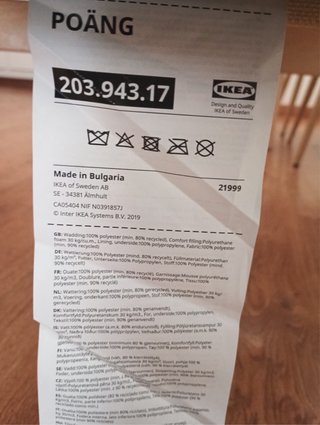 Sillón Poäng IKEA Madera y Tela Negra