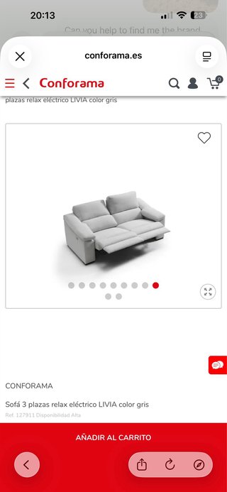 Sofá livia Reclinable Eléctrico Gris
