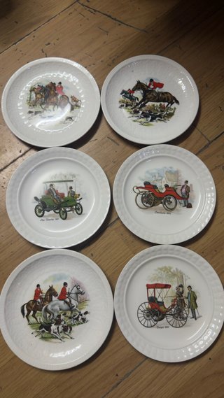 6 Piatti Decorativi in Porcellana Inglese