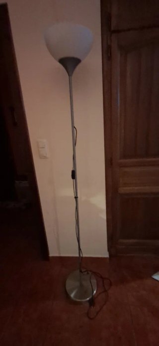 Lampada da terra 180cm Argento e Bianco
