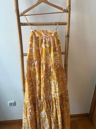 Vestido largo estampado Mango
