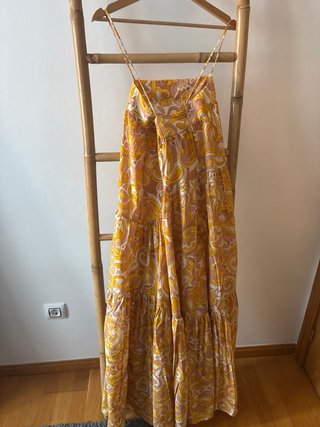 Vestido largo estampado Mango