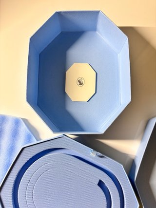 Caja de regalo Swarovski octogonal azul