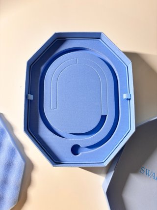 Caja de regalo Swarovski octogonal azul