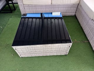 Conjunto terraza mimbre y cristal