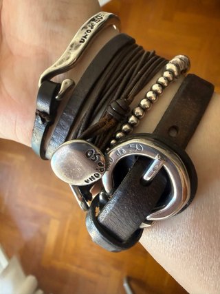 Pulsera UNOde50 Cuero y Metal