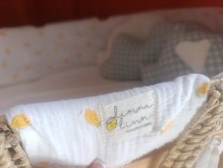 Moisés de mimbre con soporte de madera