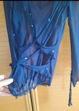 Conjunto falda gasa azul