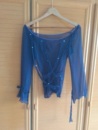 Conjunto falda gasa azul