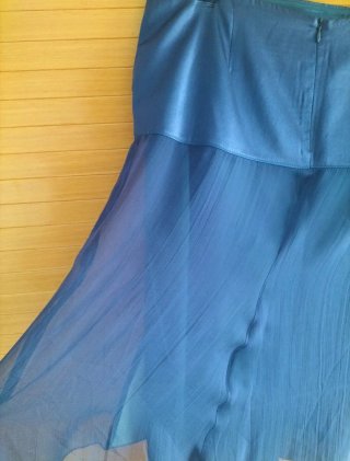Conjunto falda gasa azul