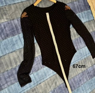 Body nero con strass