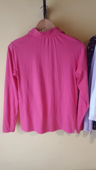 Camiseta Polo Deportiva Rosa Manga Larga