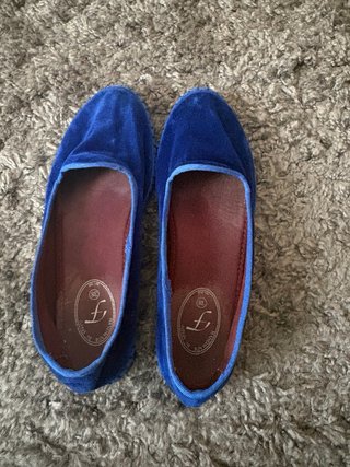 Zapatillas Flabelus Azul Terciopelo