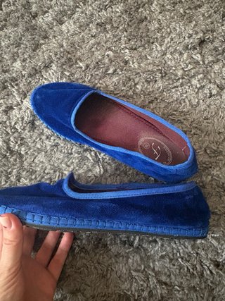 Zapatillas Flabelus Azul Terciopelo