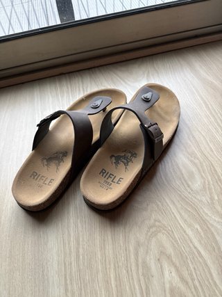 Sandalias Rifle Hombre Beige/Marrón